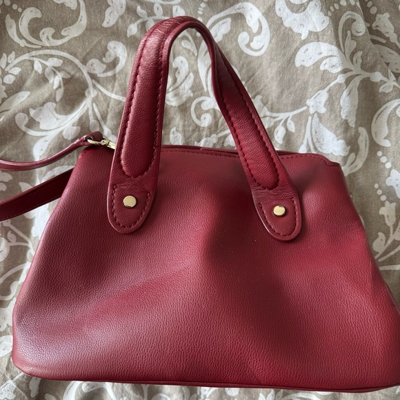 Zara Mid-Size City Bag with Detachable Straps - Maroon colour - Picture 7 of 14